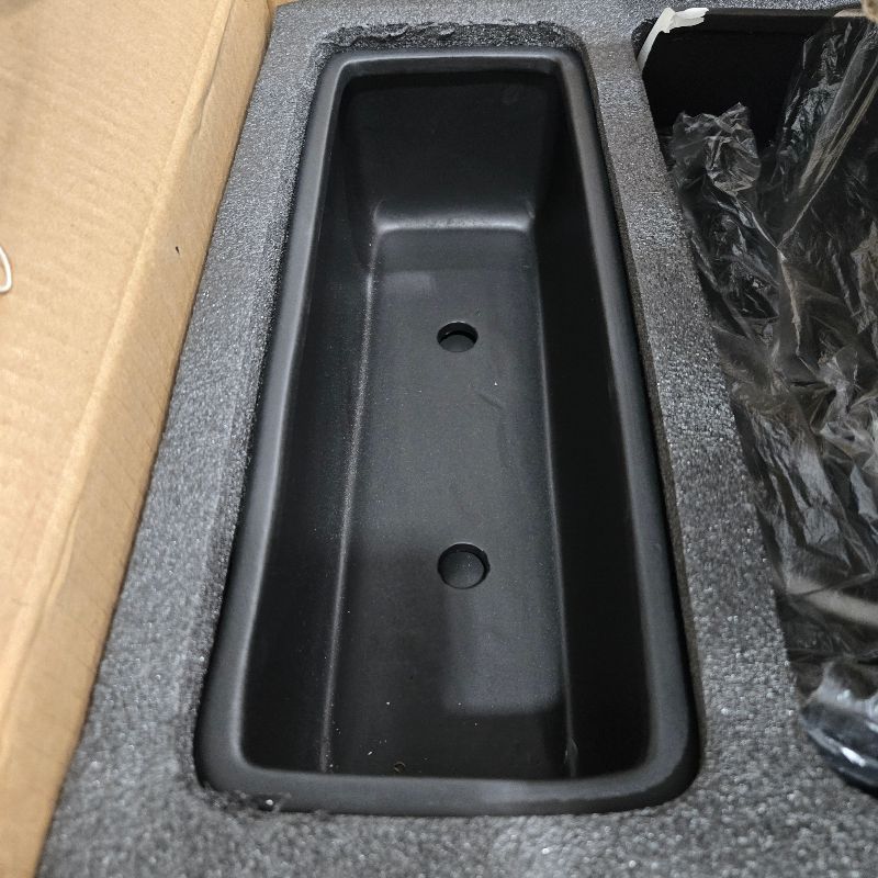 Photo 1 of **ONLY ONE** MyGift Matte Black Ceramic Indoor Plant Pot Succulent Planter, Decorative Flower Planter with Drainage Hole and Removable Tray (14 inch