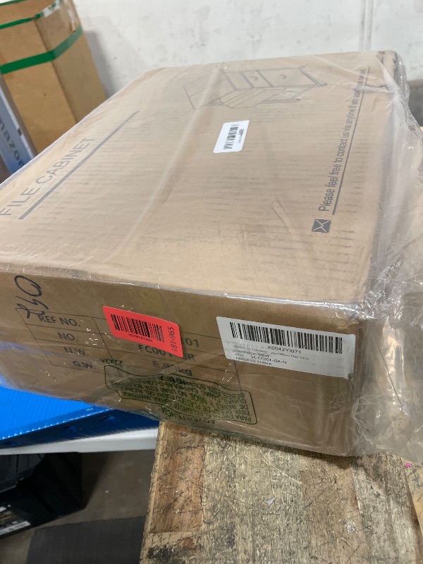 Photo 1 of **FACTORY SEALED**  GYIIYUO 2 Drawer File Cabinet with 24'' Extended Desktop, Mobile Filing Cabinet, Rolling File Cabinet with Side Bag, Fabric Drawer, Fits A4/Letter Size, Printer Stand Home Office, Oak Grey