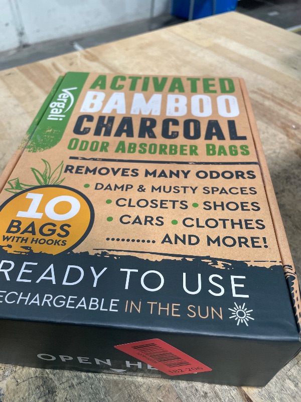 Photo 1 of **FACTORY SEALED**  Activated Charcoal Odor Absorber for Strong Odors in Car, Closet, Shoe, Basement. 10 Activated Charcoal Bags Odor Absorbers for Home. Bamboo Charcoals Air Purifying Bag Charcoals Deodorizer Eliminator