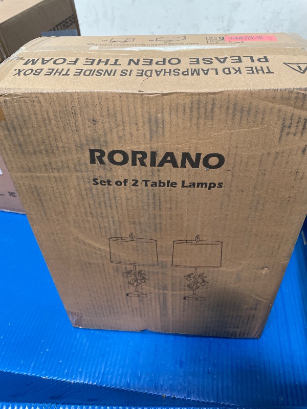 Photo 1 of **FACTORY SEALED**  RORIANO 27" Set of 2 Touch Farmhouse Table Lamps for Living Room with 3-Way Dimmable 2 USB Ports, Vintage Rustic Iron Leaf Nightstand Lamp for Bedroom, LED Bulb Included (?Bronze)