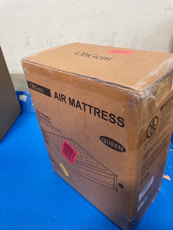 Photo 1 of **FACTORY SEALED** OhGeni Air Mattress Queen with Built in Pump, 18" Raised Inflatable Blow Up Mattress, Upgraded Surface Portable Bed for Home, Camping, Colchone Inflable, Ideal Sleep Solution for Guests, 1-Pack Only