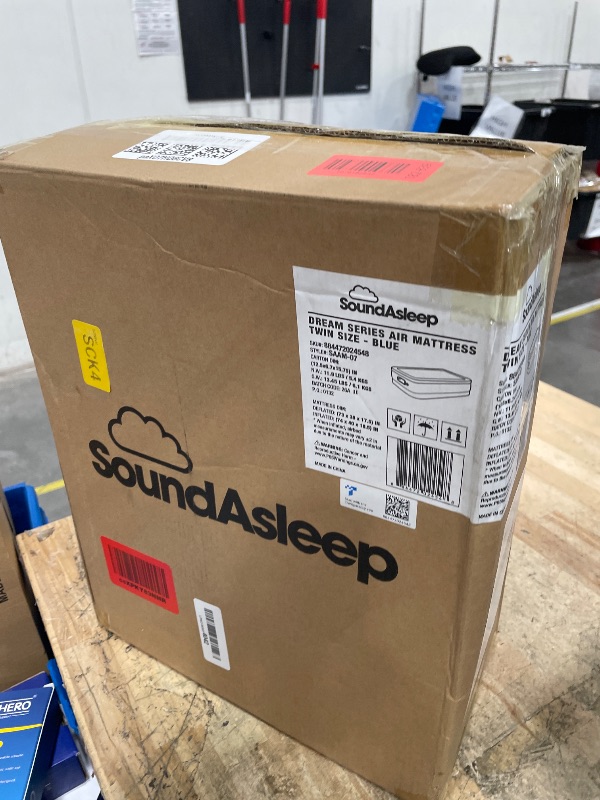 Photo 1 of **FACTORY SEALED** SoundAsleep Products Dream Series Luxury Air Mattress, ComfortCoil Technology, Built-in High Capacity Pump for Home, Camping- Double Height, Adjustable, Inflatable Blow Up, Portable (Twin Size)