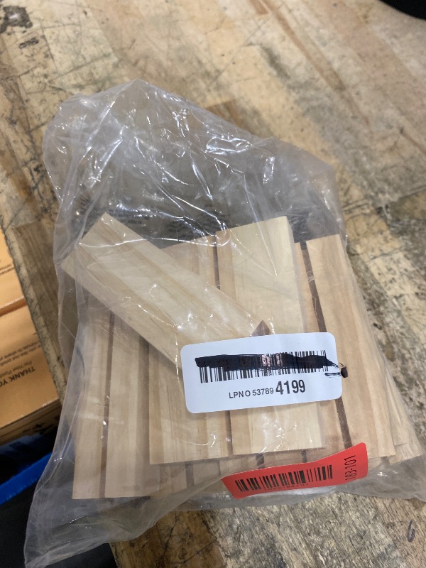 Photo 1 of 10 PCS Wood Place Card Holders,Wood Sign Holders,Table Number Holder Stands,Picture Holder,Name Card Holder for Wedding,Retail Shop,Parties, Anniversaries,Business Card Holders for Decoration,Events(Acrylic Not Included)