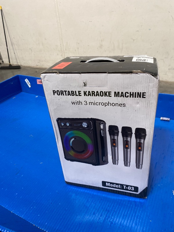 Photo 1 of **FACTORY SEALED** VOSOCO Karaoke Machine with 3 Wireless Rechargeable Microphones, Portable Bluetooth Speaker for Adults Kids, PA Systems Support TWS Echo Adjust TF USB AUX for Home Party Outdoor Travel
