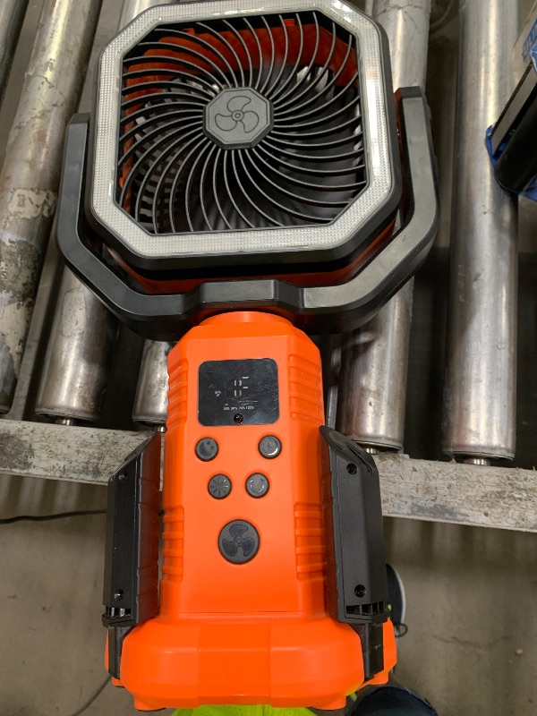 Photo 1 of **FACTORY SEALED**  Vicsoon Portable Rechargeable Fan with Stand,20000mAh Battery Powered Camping Fan with LED Lantern& Remote,Cordless,4 Speeds Wind,Timer for Travel Tent, Fishing,Rv Camping Essentials-Orange
