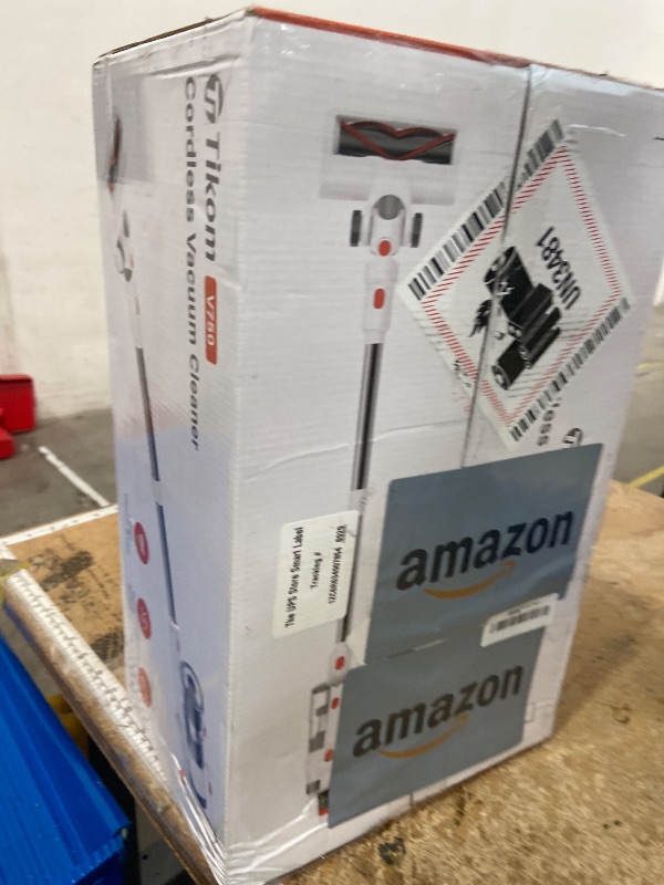 Photo 1 of **ITEM FACTORY SEALED* * Tikom V750 Cordless Vacuum Cleaner for Home, 45000Pa/500W Stick Vacuum with LED Display, Charging Wall Dock, Anti-Tangle, Lightweight Handheld Vacuum for Pet Hair, Hard Floor, Carpet, White
