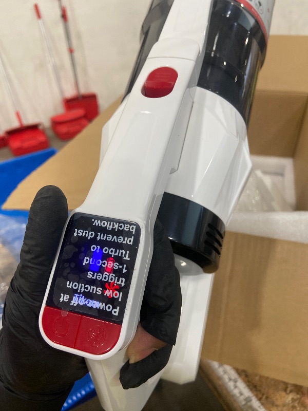 Photo 1 of **ITEM FACTORY SEALED* * Tikom V750 Cordless Vacuum Cleaner for Home, 45000Pa/500W Stick Vacuum with LED Display, Charging Wall Dock, Anti-Tangle, Lightweight Handheld Vacuum for Pet Hair, Hard Floor, Carpet, White