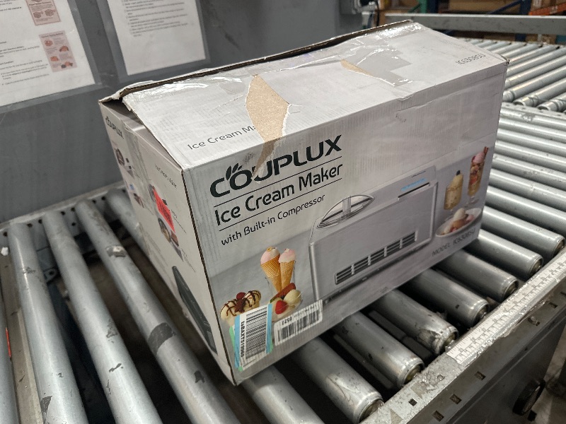 Photo 1 of **DOESNT POWER ON, FOR PARTS ONLY*** COUPLUX Ice Cream Maker, Fastest Freezing 2.1QT Ice Cream Machine with Built-in Compressor Easy Operate & Clean Automatic Ice Cream Maker Machine All Stainless Steel, LCD Display