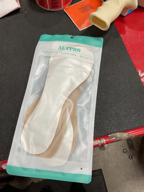 Photo 1 of (2 Pairs) Pigskin Non-Slip High Heel Cushion Inserts Arch Support, Shock & Sweat Absorption, Adhesive Shoe Insoles for Dress Shoes Flats Boots Sandals Relief Blister Callus Pain, Fits Women 8-12 Size