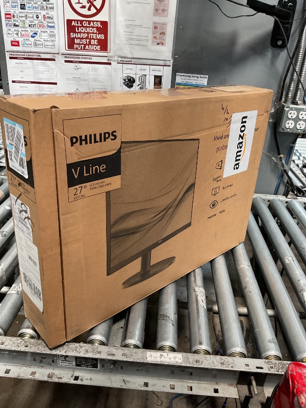 Photo 1 of **FOR PARTS ONLY, DAMAGED SCREEN** Philips 271V8LB 27" Framless Full HD (1920 x 1080) 100Hz Monitor, VESA, HDMI x 1, VGA Port x1, Eye Care, 4 Year Advance Replacement Warranty