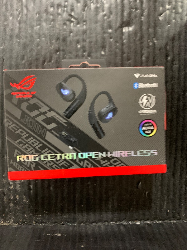 Photo 1 of ASUS ROG Cetra Open Wireless Open Ear Earbuds – Dual-Mode (BT/2.4GHz), Quad AI Noise-Canceling Mic, Low Latency, 16H Playtime, IPX5 Water Resistant, for Daily/Workout/Outdoor/Gaming Use - Black