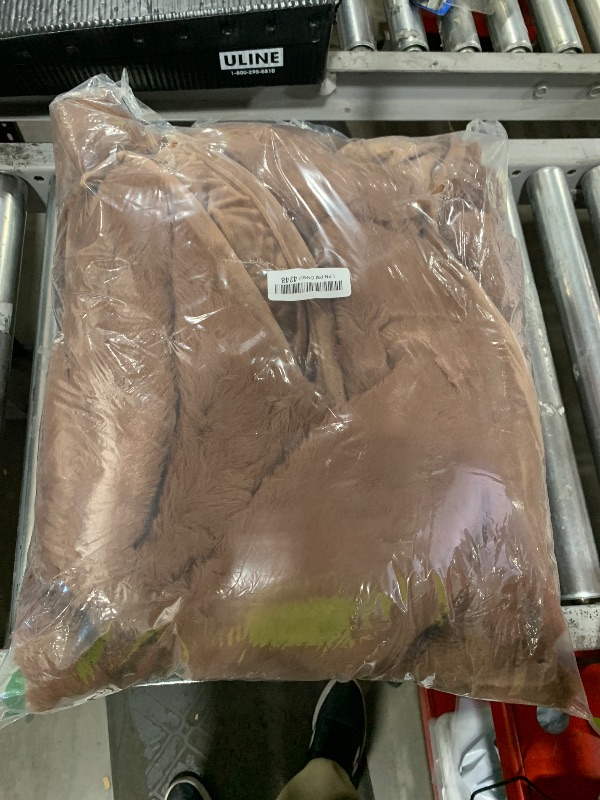 Photo 1 of EverGrace Ultra Soft Luxury Fluffy Faux Rabbit Fur Throw Blanket, Thick Warm Bubble Throw for Bed, Cozy Plush Reversible Blankets for Couch, Chair, Sofa, Chestnut, 60x80 Inches