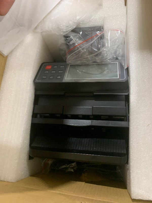 Photo 1 of PONNOR Money Counter Machine with Value Count, UV/MG/IR/MT/DD Counterfeit Bill Detection, Dollar Euro Cash Counter with Count/Add/Batch/Auto Modes, External LCD Display