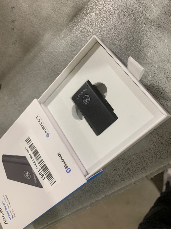 Photo 1 of MoerDuo Auracast Audio Transceiver – 2-in-1 Wireless Transmit & Receive Adapter with Line-in/Out, USB Audio, Built-in Mic – Low Latency, Multi-Device Broadcast, 22H Battery Life