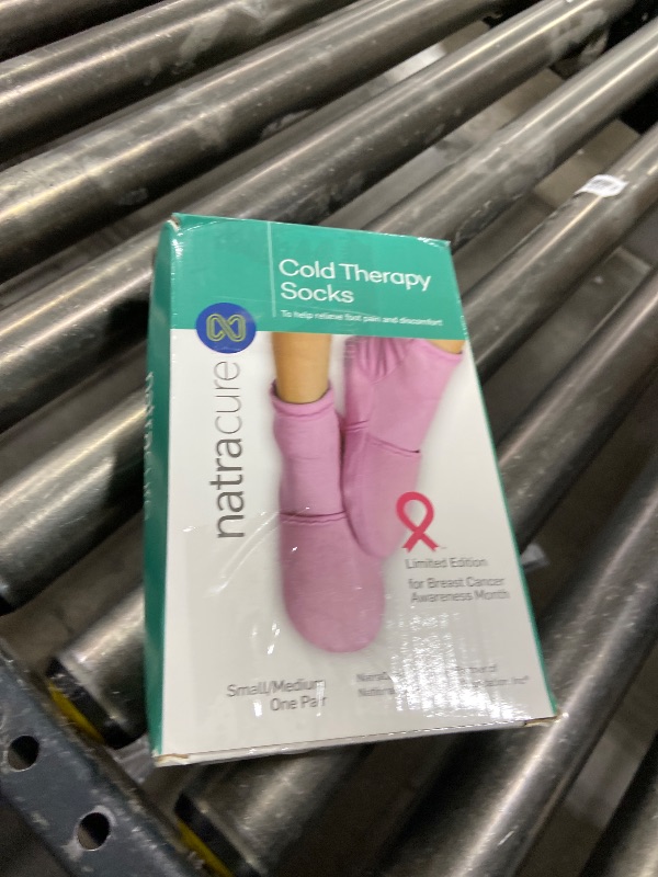 Photo 1 of NatraCure Pink Cold Therapy Socks - Reusable Gel Ice Frozen Slippers for Feet, Chemotherapy, Arthritis, Neuropathy, Plantar Fasciitis, Post Partum Foot - Size: Small/Medium