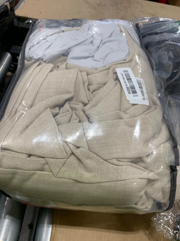 Photo 1 of Extra Wide 70 Inch Taupe Pinch Pleat Blackout Curtains 92 Inches Long 2 Panels Set for Office, Memory Shape Double Layer Natural Linen Farmhouse Window Drapes Heart Blocking Curtain with Hooks & Rings