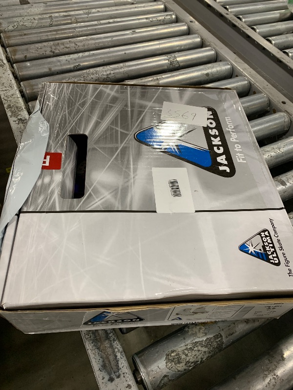 Photo 1 of Jackson Ultima JS1491 Mystique Girls Misses Figure Ice Skates/Color: White/Width: Medium/Size: Youth 3.5 Bundle with Guardog Skate Guards