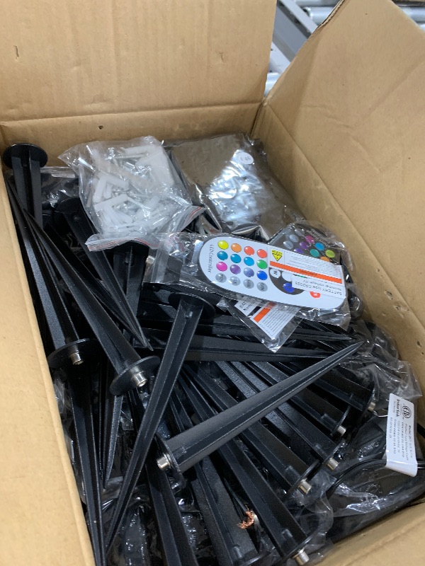 Photo 1 of SUNVIE 24 Pack Halloween RGBW Low Voltage Landscape Lights LED Color Changing Landscape Lighting with Remote Control and Wire Connectors, AC/DC 12V-24V Waterproof Outdoor Spotlight for Yard Garden
