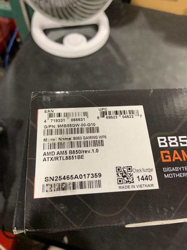 Photo 1 of GIGABYTE B850 Gaming WIFI6 AMD AM5 ATX Motherboard, Support AMD Ryzen 9000/8000/7000 Series, DDR5, 6+2+2 Power Phase, 3X M.2, PCIe 5.0, USB-C, WIFI6, GbE LAN, EZ-Latch, 5-Year Warranty