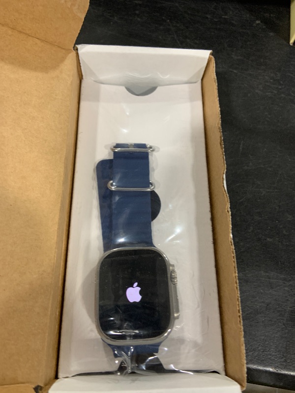 Photo 1 of Apple Watch Ultra 2 [GPS + Cellular, 49mm] - Titanium Case with Blue Ocean Band, One Size (Renewed)