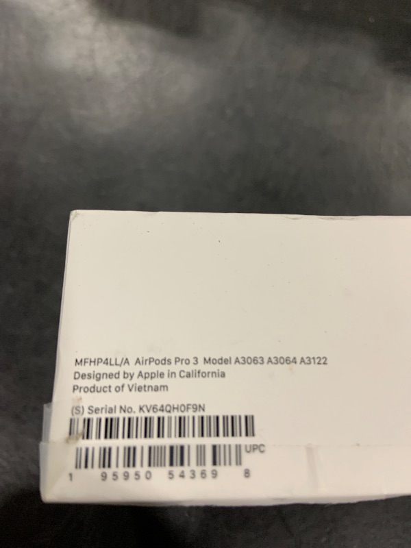 Photo 1 of Apple AirPods Pro 3 Wireless Earbuds, Active Noise Cancellation, Live Translation, Heart Rate Sensing, Hearing Aid Feature, Bluetooth Headphones, Spatial Audio, High-Fidelity Sound, USB-C Charging