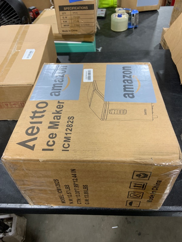 Photo 1 of Aeitto Ice Maker Countertop 26lbs/24H, Ice Machine 8 Ice Cubes Ready in 6 Mins, 2 Sizes of Bullet Ice Portable Ice Makers with Basket & Scoop, Auto Self-Cleaning for Home/Kitchen/Office Stainless