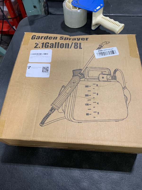 Photo 1 of 2 Gallon Electric Garden Sprayer, Battery Powered Weed Sprayer with Telescopic Wand, 3 Adjustable Nozzles, Garden Sprayer with Collapsible Tank, Shoulder Strap for Lawn Care, Plant Watering & Cleaning