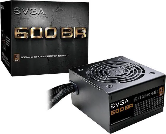 Photo 1 of EVGA 600 BR 100-BR-0600-K1 600 W ATX12V / EPS12V SLI CrossFire 80 PLUS BRONZE Certified Non-Modular Active PFC PFC SLI CrossFire Power Supply