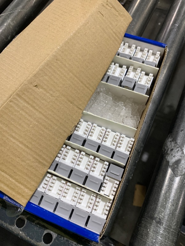 Photo 1 of Everest 90° Angled RJ45 Cat6 Keystone Jacks 100-Pack in Gray - Slim Profile Female RJ45 Connectors - Cat 6 Keystone Jack - Compatible with 90° Angled Speed Termination Tool - easyJACK (B094WB91H3)