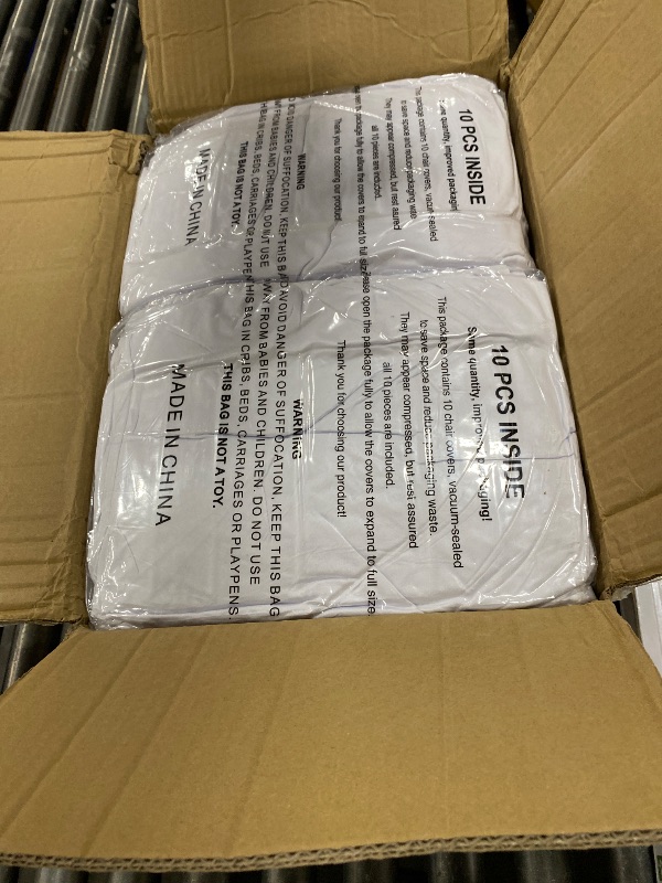 Photo 1 of LGJIAOJIAO 100 Pieces White Chair Covers - Versatile Stretch Polyester Spandex Dining Chair Slipcovers for Dining, Party, Wedding, Banquet, and More