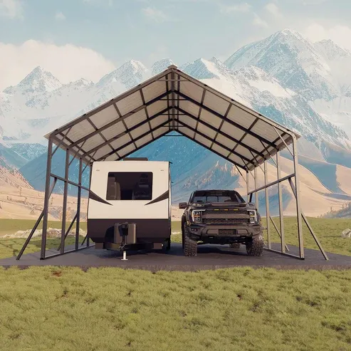 Photo 1 of Garvee Heavy-Duty 20x20 ft Metal Carport Garage – 2-Car Shelter – 120° Steep Tone Vertical Roof for Best Snow Shedding – 173" High for RVs & Tractors
