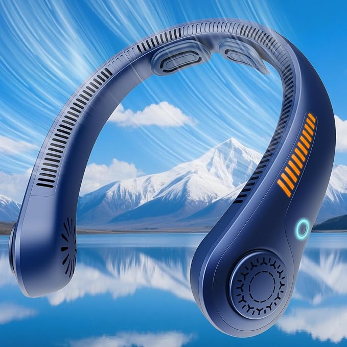 Photo 1 of Portable Neck Fan Rechargeable Wearable Personal Fan Blow Cold Air, 5 Speeds, USB Battery, Neck Cooler with Neckbrace, Gift for Men Women, Sports, Gardening, Home, Outdoors, Travel, Camping
