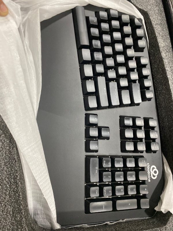 Photo 1 of Cloud Nine C989M Ergonomic Mechanical Keyboard for PC - Kailh Tactile Brown Switches - RGB Light Up LED Backlit with USB - Ergo Split Key Board with Macro