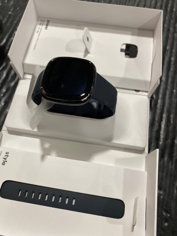 Photo 1 of Fitbit Sense Health & Fitness Smartwatch W/GPS, Bluetooth Call/Text, Heart Rate SpO2, ECG, Skin Temperature & Stress Sensing (S & L Bands, 90 Day Premium Included) International Version (Graphite)