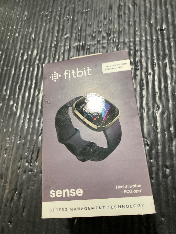 Photo 1 of Fitbit Sense Health & Fitness Smartwatch W/GPS, Bluetooth Call/Text, Heart Rate SpO2, ECG, Skin Temperature & Stress Sensing (S & L Bands, 90 Day Premium Included) International Version (Graphite)