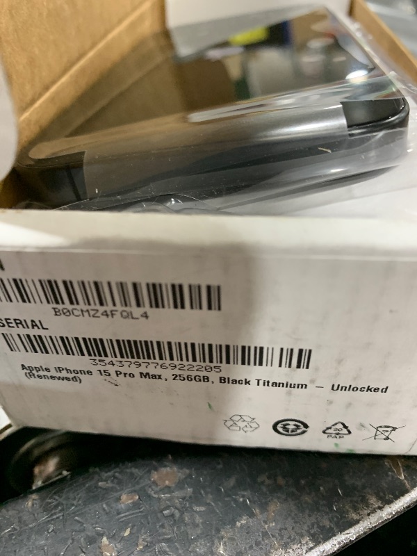 Photo 1 of Apple iPhone 15 Pro Max, 256GB, Black Titanium - Unlocked (Renewed)