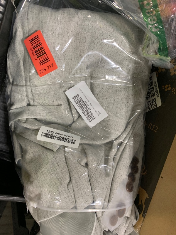 View 2 of Men's 3 Piece Linen Suits Casual Lightweight Blazer Jackets Vest Pants Set for Wedding Business Prom Suit Light Grey XL