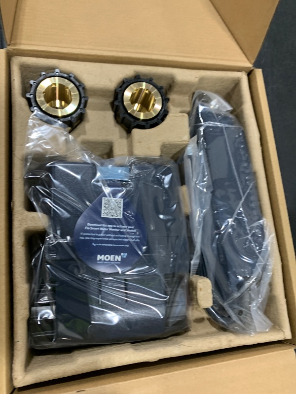 Photo 1 of Moen Flo 1-inch Smart Water Shut Off Valve, Smart Home Water Monitor Leak Detector, Wifi Connected, App Enabled Flow Meter and Shutoff, 900-006