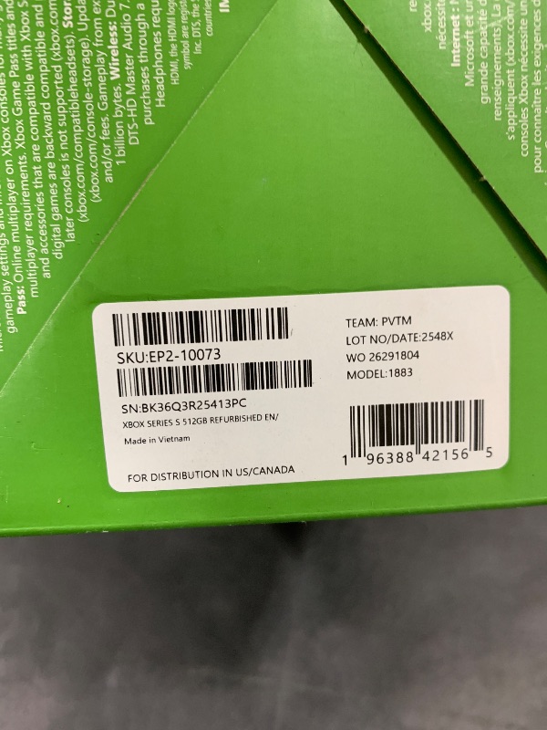Photo 1 of Xbox Series S - All Digital Gaming Console - 512GB SSD - Includes Wireless Controller - 120FPS (Renewed Premium)