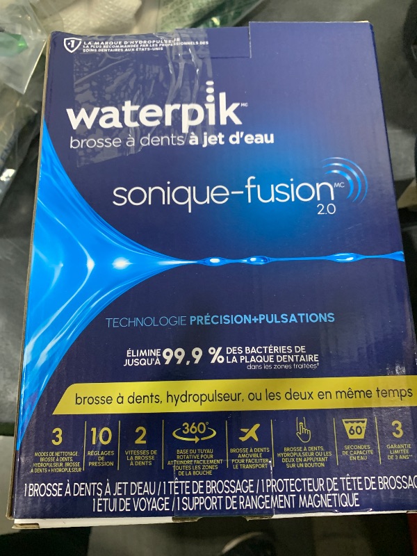 Photo 1 of Waterpik Sonic-Fusion 2.0 Professional Flossing Electric Toothbrush with Water Flosser Combo Two In One, For Daily Gum Care and Cleaning Teeth, Braces, Implants, Black SF-04CD012-4, Packaging May Vary
