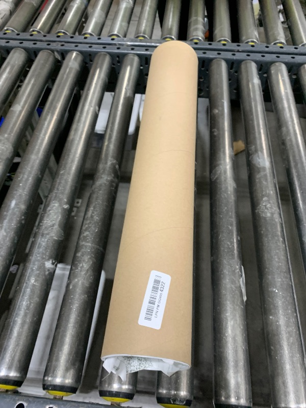 Photo 1 of Cardboard Mailing Tube, 4" x 24" with Plastic Caps - USA-Made USPS Approved Poster Tube for Documents & Blueprints - Reinforced Mailing Cylinders for Shipping & Storage by IDL Packaging