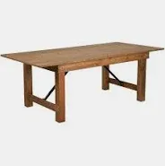 Photo 1 of HERCULES Series 7' x 40" Rectangular Solid Pine Folding Farm Table
