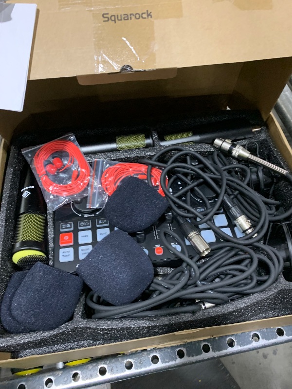 Photo 1 of Podcast Equipment Bundle for 4, Audio Interface with 4 Dynamic Microphone, 4 Desktop Mic Stands, Voice Change, DJ Mixer for Vocal Recording Podcasting,Streaming,Singing TikTok, COMMANDER M100 3rd