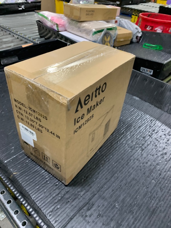 Photo 1 of Aeitto Ice Maker Countertop 26lbs/24H, 8 Ice Cubes 2 Sizes of Bullet Ice Ice Machine Ready in 6 Mins, Portable Ice Makers with Basket & Scoop, Auto Self-Cleaning for Home/Kitchen/Office Stainless