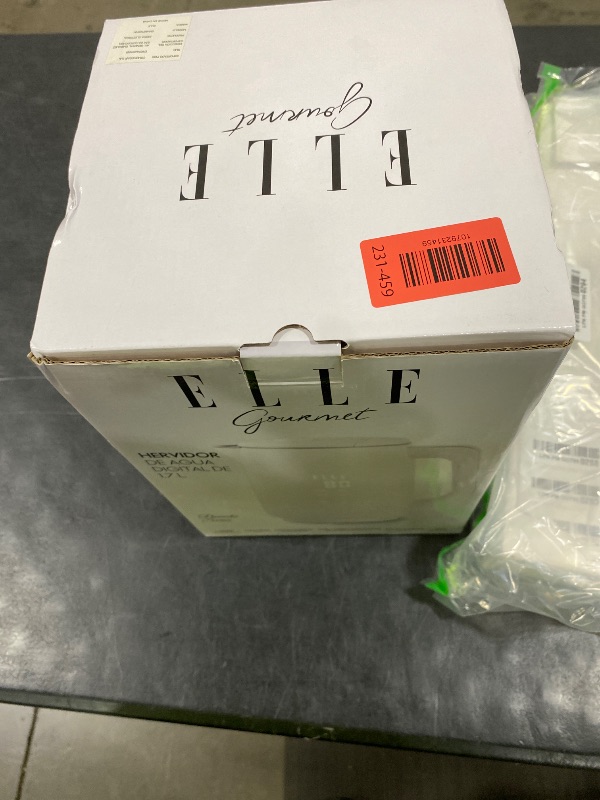 Photo 1 of ELLE 1.7L Electric Kettle with Smart Touch Display Preset Tea Programs Fast Heating Double Wall Stainless Steel Interior 1500W White