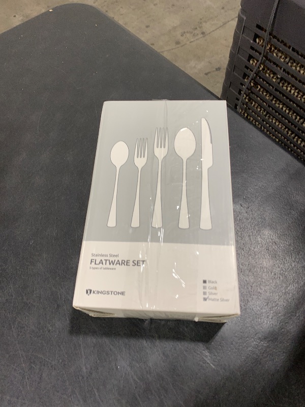 Photo 1 of KINGSTONE Silverware Set for 12, 60-Piece 18/10 Stainless Steel Flatware Set, Forged Cutlery Set Matte Satin Finish for Home, Restaurant, Wedding, Party,Gift, Dishwasher Safe