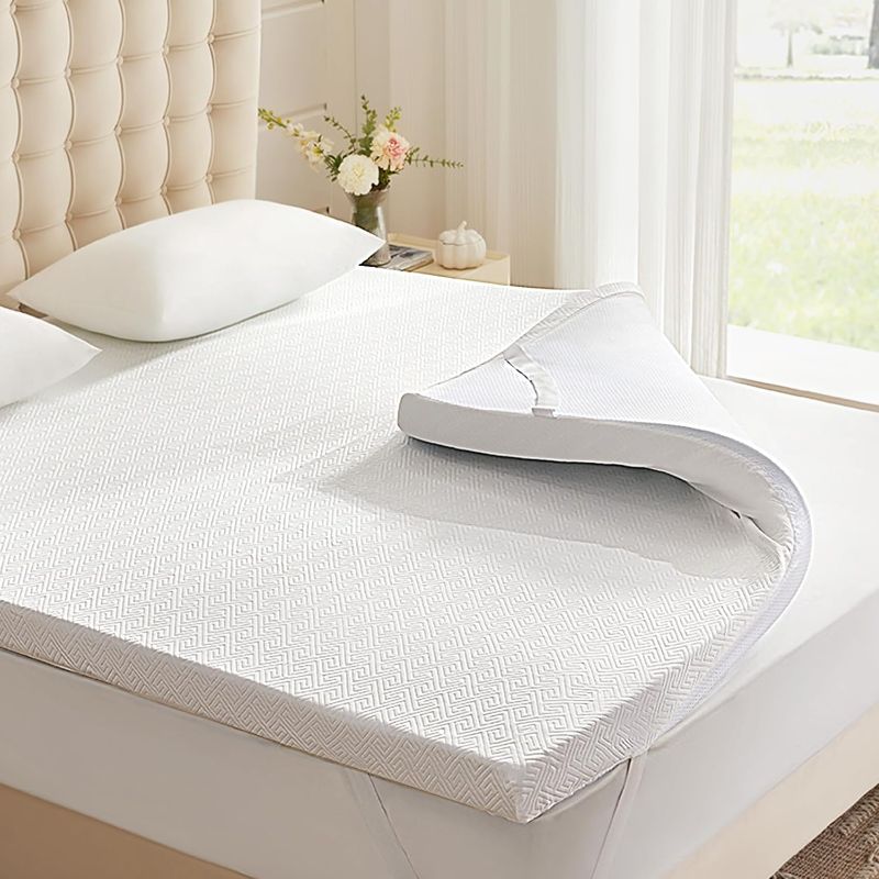 Photo 1 of Eiayeebil 3 Inch Memory Foam Mattress Topper Twin XL, Memory Foam Pad with Removable & Washable Cover, Bed Topper for Back Pain, Non-Slip Ventilated Design, Twin XL Size