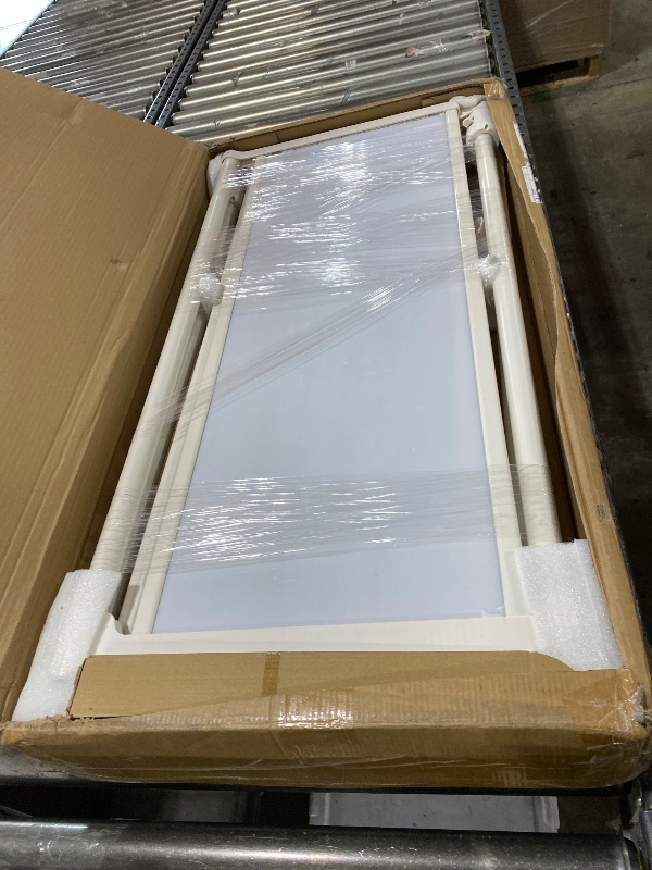 Photo 1 of 74"-98.5" Extra Tall Cat Gate for Doorway, Wide Adjustable 33.85-42" Clear Dog Gate Acrylic, Pressure Mounted Stairs, House, Innovation Double Opening Pet Gate,White