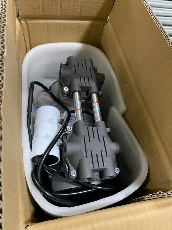 Photo 1 of ScitoLAB Vacuum Pump 85L/Min with Switch, 380W Oilless Pump with Vacuum Meter, Aluminum Silencer and 4 Connectors, for Lab Electronics Industry, 110V