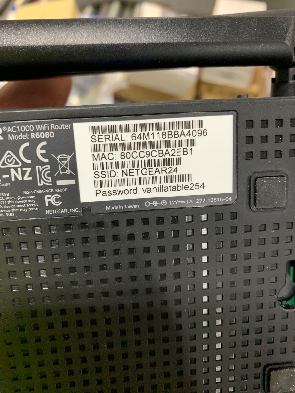 Photo 1 of NETGEAR WiFi Router (R6080) - AC1000 Dual Band Wireless Speed (up to 1000 Mbps) | Up to 1000 sq ft Coverage & 15 Devices | 4 x 10/100 Fast Ethernet Ports
